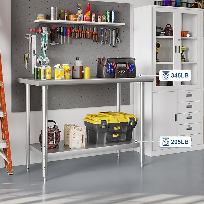 HARDURA All Stainless Steel Table 24X48 Inches Metal Table Commercial Kitchen - Image 4