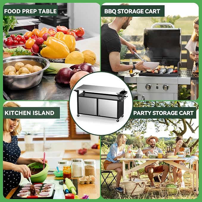 Stanbroil Rolling Outdoor Kitchen Island, BBQ Grill Cart - Image 8