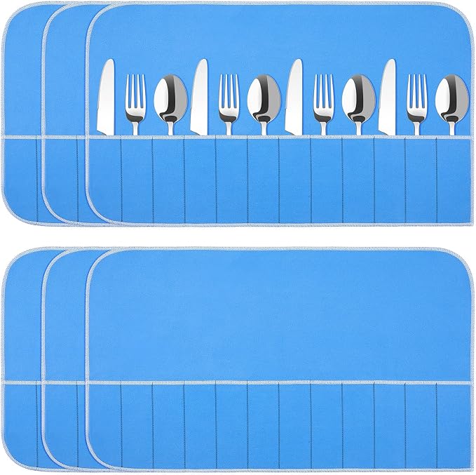 Saintrygo 6 Pieces Anti Tarnish Silver Storage Bags silverware Blue Holder by Saintrygo