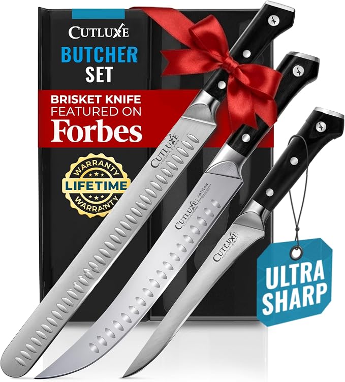 Cutluxe Butcher Knife Set – BBQ Brisket, Breaking & Boning Knife – Slicing by Cutluxe