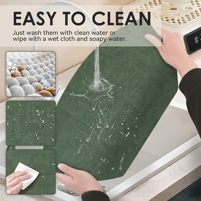 Round Table Placemats Set of 4, Faux Leather Wedge Shape Place Mats Heat - Image 4