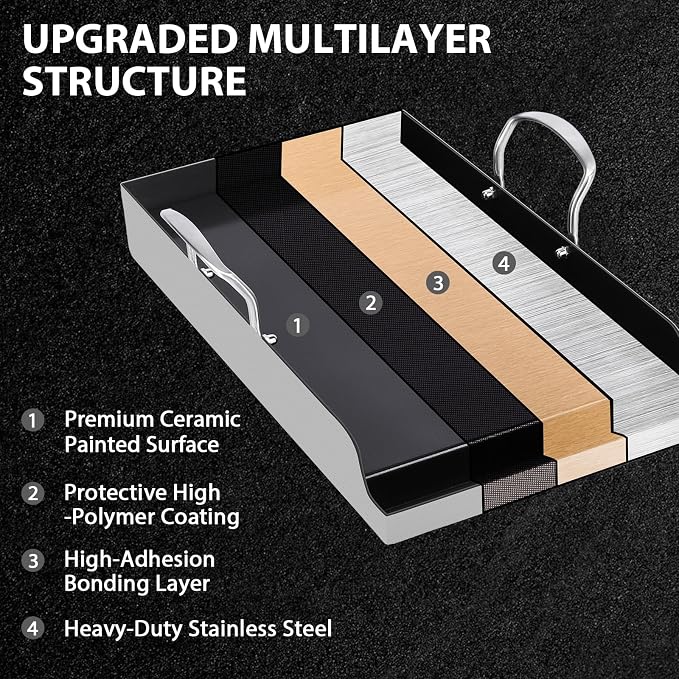 Utheer 19.5" x 10" Ceramic Nonstick Stainless Steel Griddle - Image 4