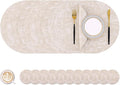 Homaxy Round Faux Leather Placemats and Coasters, Washable Dual-Side Table Mats by Homaxy