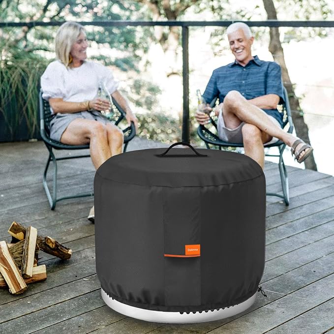 Round Fire Pit Cover, Outdoor 600D Heavy Duty Waterproof Tear-Resistant Yukon - Image 7
