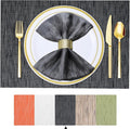 BETEAM Placemats Set of 8, Woven Vinyl Placemat by BETEAM