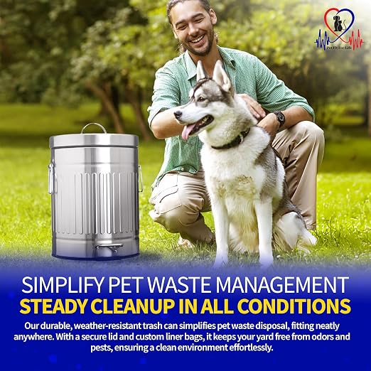 Pet Fit For Life 16" Tall Galvanized Steel Trash Can - Image 2