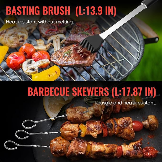 Barbecue Tool Set: Stainless Steel 11-Piece Grill Utensil Kit with Gift Box