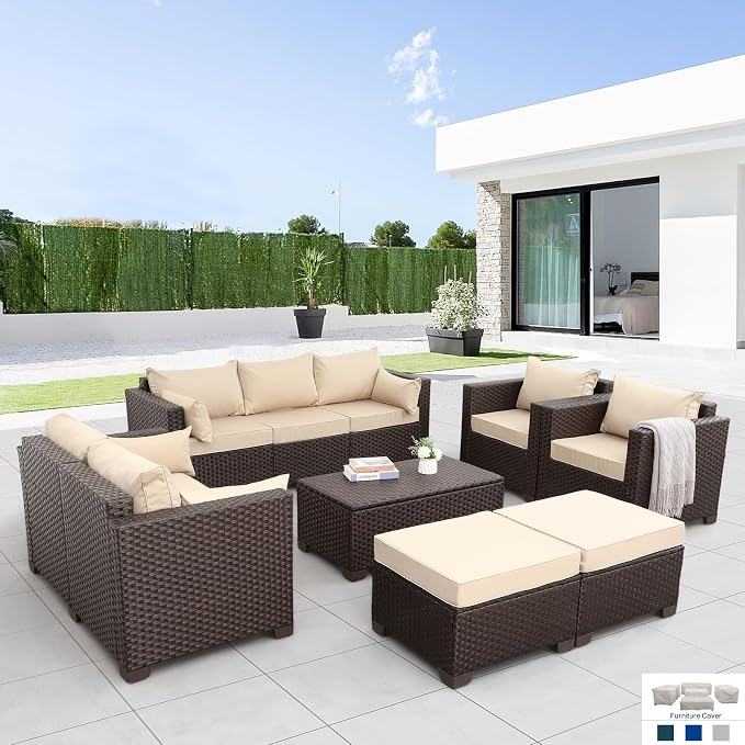 7 PCS Patio Furniture Set Outdoor Patio Furniture by RattanStar