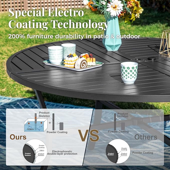 Outdoor Patio Round Dining Table - Image 4