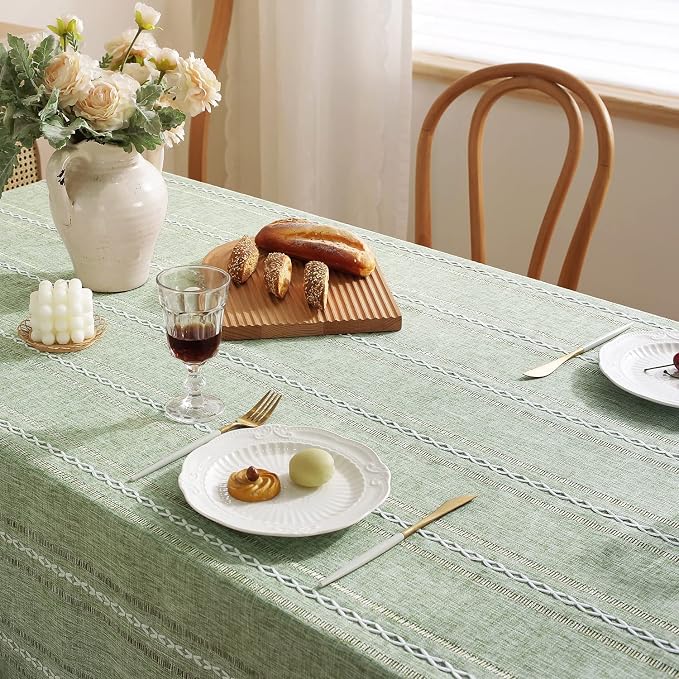 Chassic 60 x 104 inches Farmhouse Style Linen tablecloths, Wrinkle Resistant - Image 5