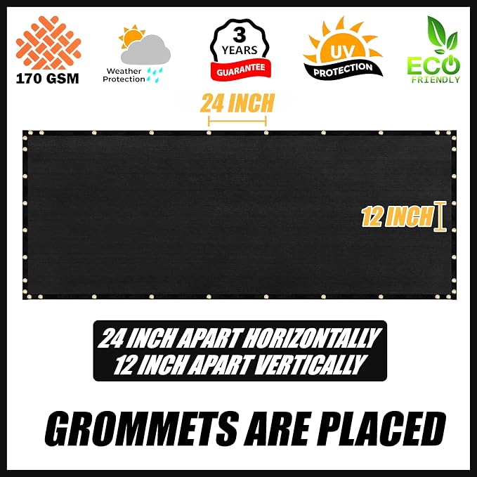 Royal Shade Custom Size 4' x 112' Black Fence Privacy Screen Windscreen Cover - Image 4