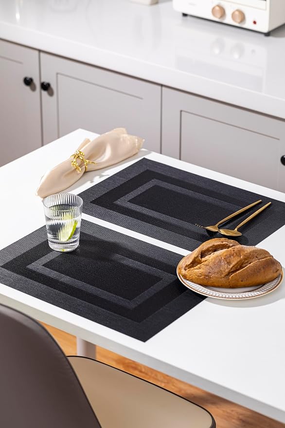 LEXMORE Placemats Set of 8 Vinyl/Plastic Woven Place Mats - Image 6