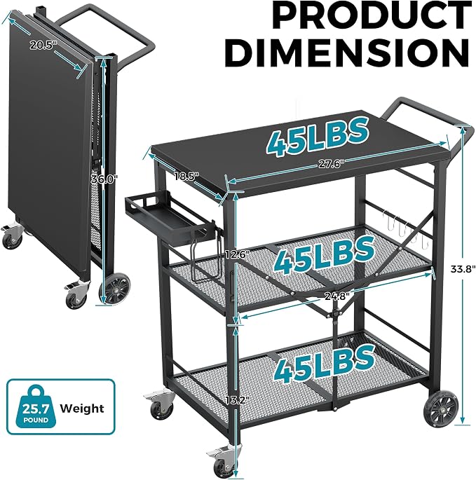 Ciokea Folding Outdoor Grill Cart - Image 2