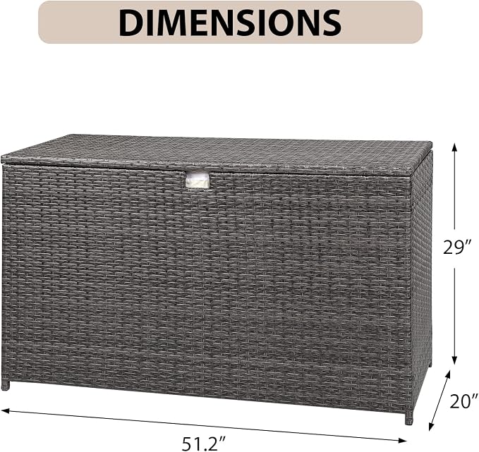 Super Patio Outdoor Patio Storage Box Waterproof, 120 Gallon Large Deck Box - Image 3