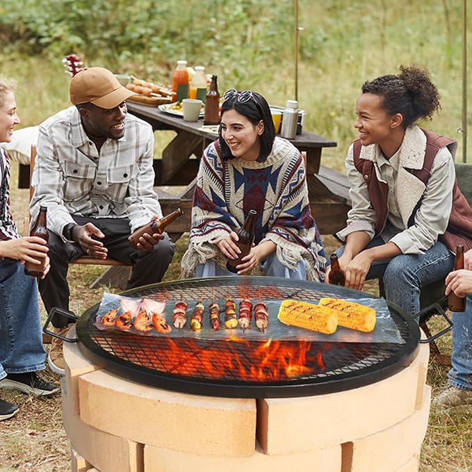 VEVOR X-Marks Fire Pit Grill Grate, Round Cooking Grate, Heavy Duty Steel - Image 8