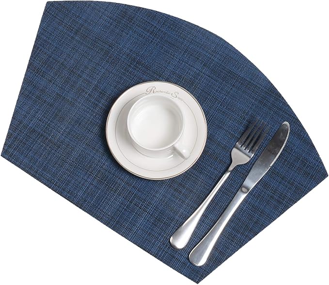 SHACOS Small Round Table Placemats Wedge Placemat Set of 4 Non Slip Heat - Image 7