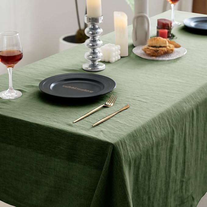 EVERLY 100% Pure Linen Rectangle Tablecloths 60x108Inches - Image 3