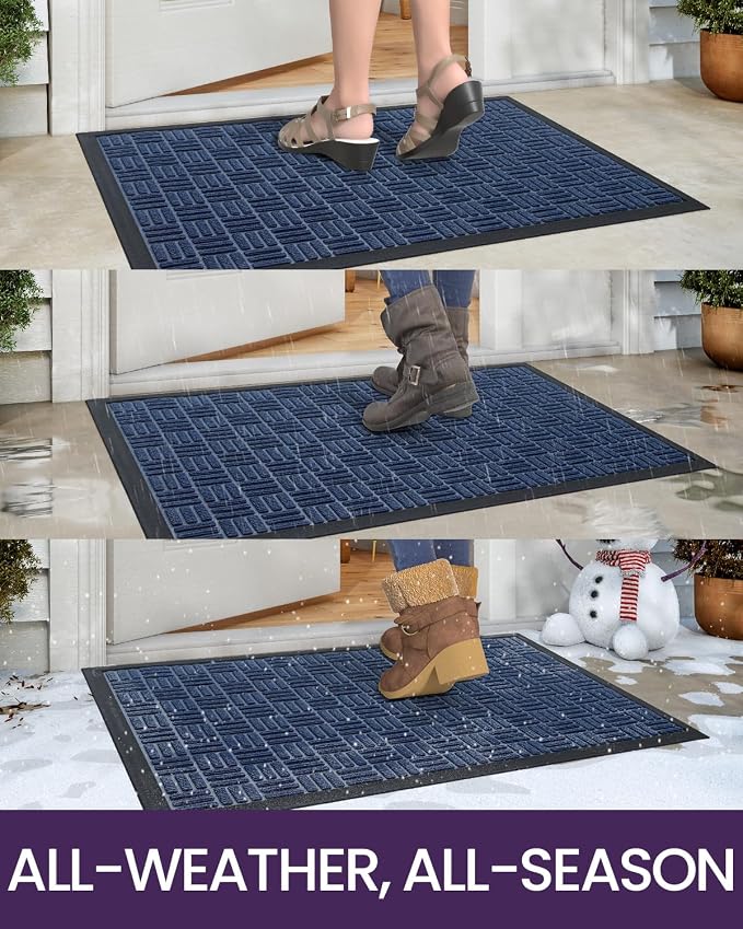 DEXI Front Door Mat Outside Entrance, 4x6 ft Large Rubber Entry Doormat Heavy - Image 4