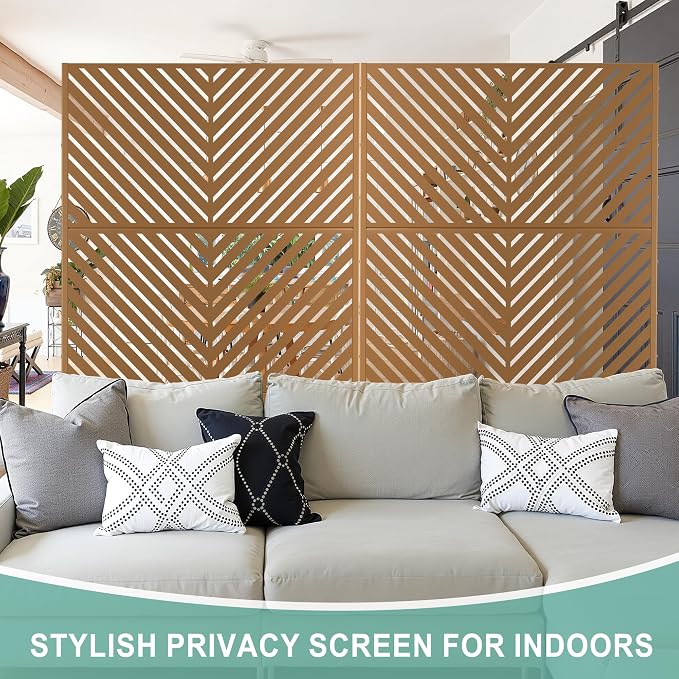 Metal Privacy Screen for Outdoor & Indoor Use, Free Standing Privacy Screen for - Image 6