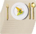 Vinyl Placemats Set of 6 Faux Leather 100% Waterproof Wipeable Washable Place by Uolr