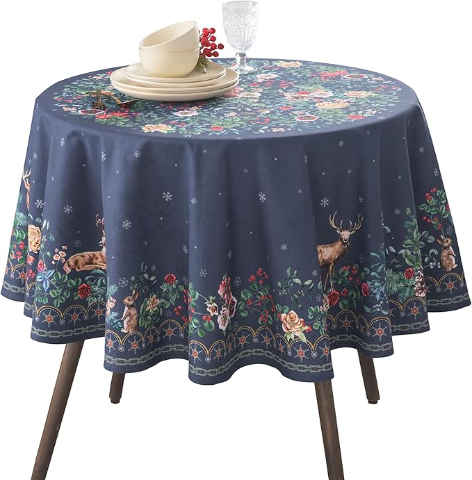 Maison d' Hermine Table Cloth Round Table 100% Cotton 63 Inches Fall Tablecloth by MaisondHermine