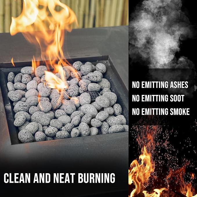 Skyflame Black Natural Tumbled Stones Round Lava Rock Pebbles - Image 4