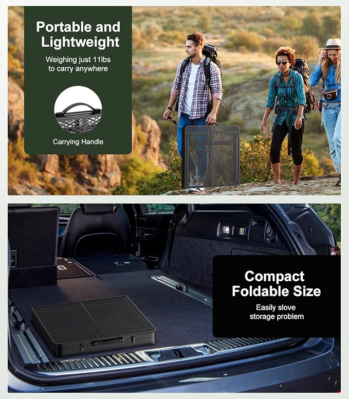 Foldable Grill Table with Mesh Desktop, 200lbs 4Ft Portable Folding Table - Image 7