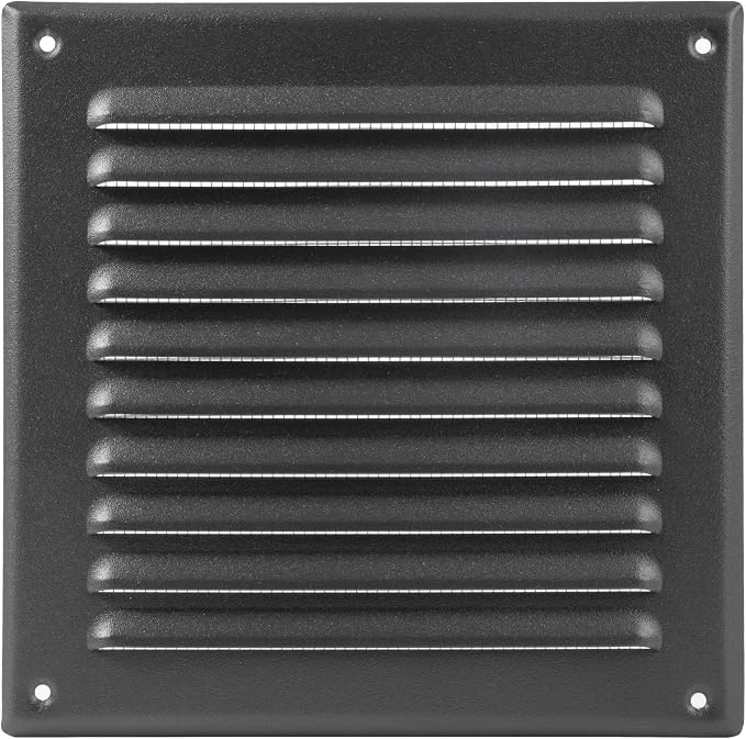 Square Ventilation Grille / 6" x 6" Inch Inside Measurement/Black Metal Air by Unknown