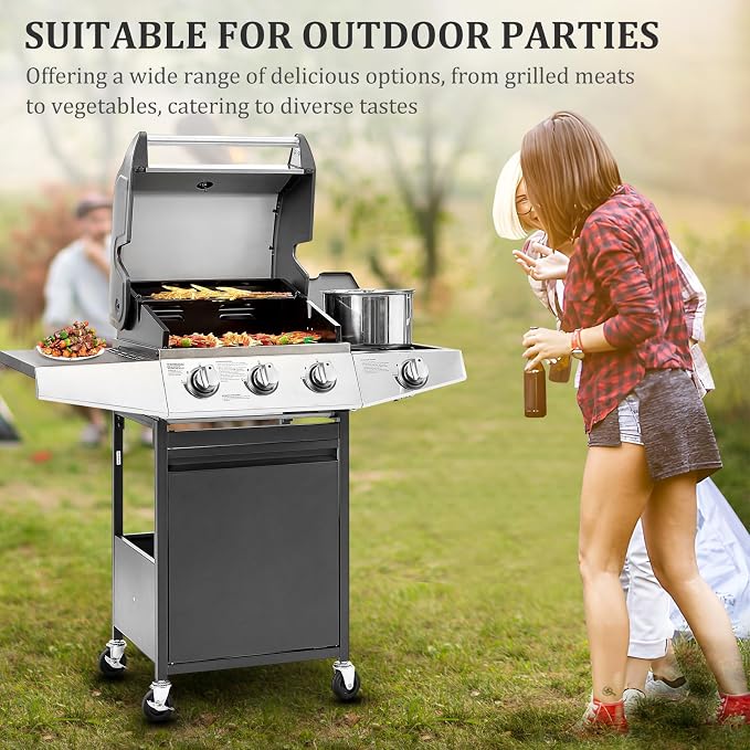 Unovivy 3-Burner Propane Gas BBQ Grill - Image 6