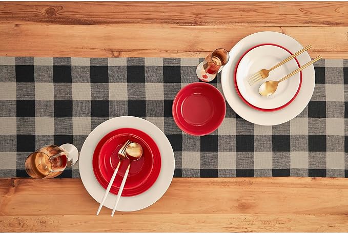 Solino Home Linen Checkered Table Runner 60 Inches - Image 3