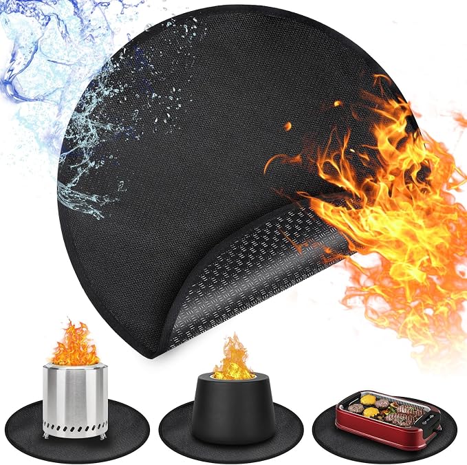 Solo Stove Tabletop Fire Pit Mat, Small Under Grill Pad to Protect Your Table by CowCity