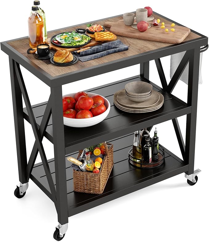 PHI VILLA Outdoor Grill Table, Elegant Grill Cart - Image 6