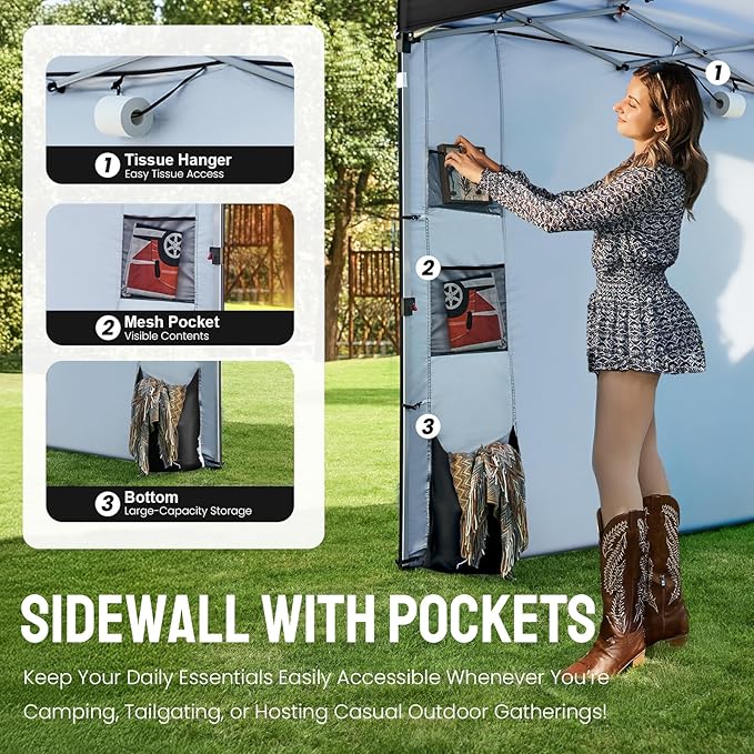 CROWN SHADES Canopy Tent, 10 x 10 Foot Portable Pop Up Outdoor Shelter - Image 4