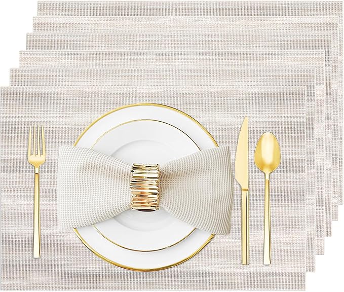 Placemats Set of 6 Washable&Wipeable Place mats by Uolr