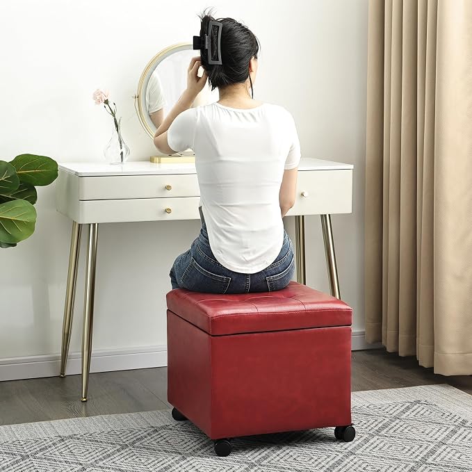 Homebeez Storage Ottoman Footrest Stool - Image 2