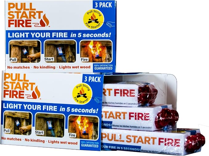 Pull Start Fire Pull String Firestarter | No Matches Required, Fire Starts in by PullStartFire