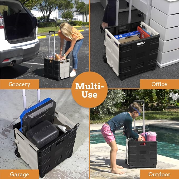 Inspired Living Ultra-Slim Rolling Collapsible Storage Pack-N-Roll Utility-carts - Image 8