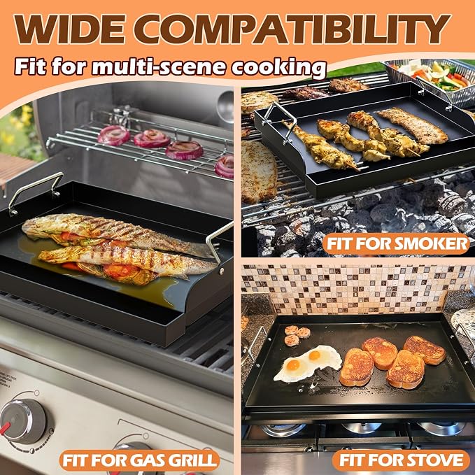 Flat Top Griddle Insert for Outdoor Gas Grill, Universal Cast Iron Griddle for - Image 7
