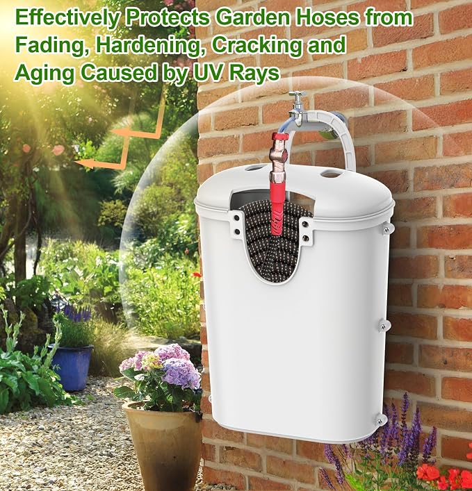 Riokko Garden Hose Holder Bucket, Hose Storage, Water Hose Storage - Image 3