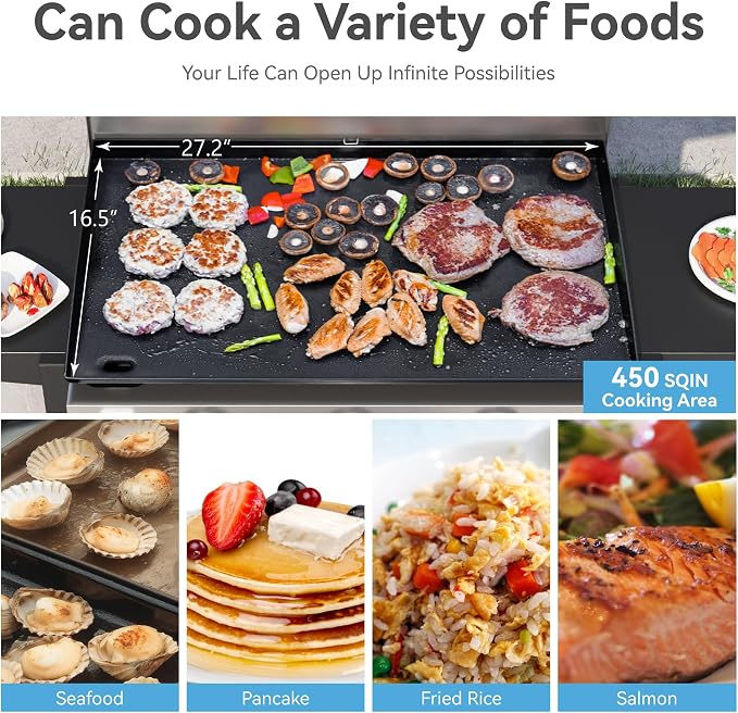 GREEN PARTY 3 Burner Propane Gas Griddle - Image 11