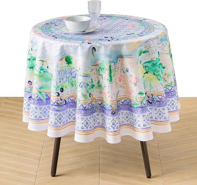 Maison d'Hermine Premium Table Cloth Round Table 100% Cotton 70 Inches by MaisondHermine