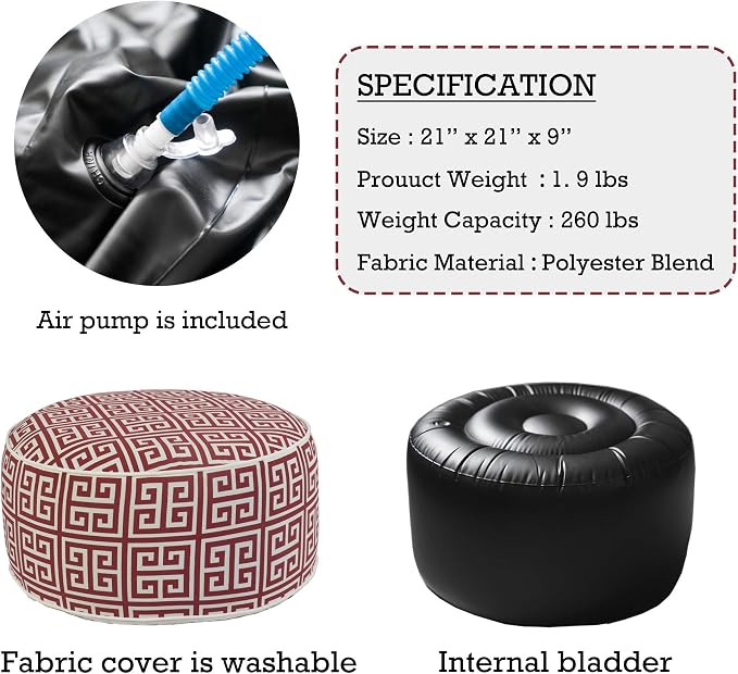 Kozyard Inflatable Ottoman Stool - Image 4