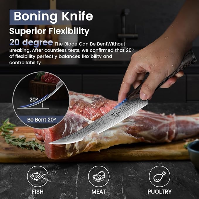 Butcher Knife Set, Meat Cleaver Chef Knife Set, Japanese Style High Carbon - Image 3