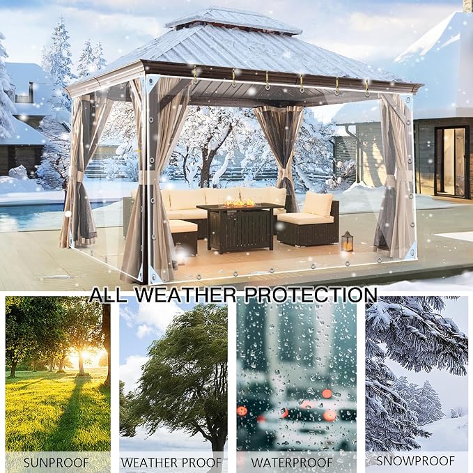 Clear Tarps Heavy Duty PVC, Transparent Tarp Durable Waterproof Dustproof - Image 6