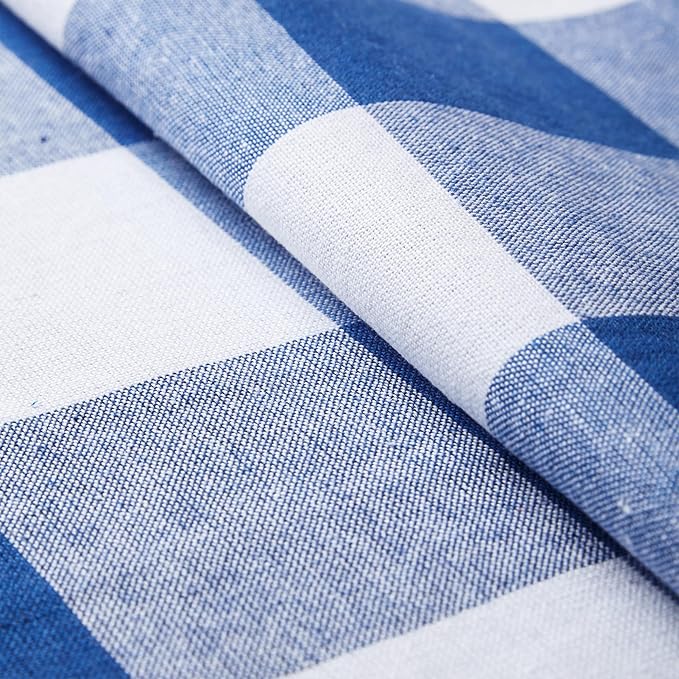 Encasa XO Cotton Dining Table Runner | Buffalo Blue Checks | Size 13x59 in - Image 5