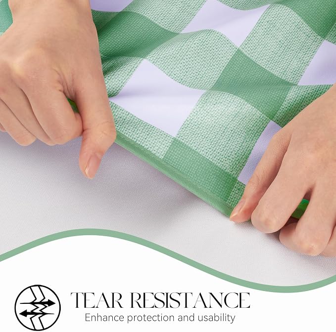 MOSAYT Rectangle Vinyl Tablecloth, 100% Waterproof Buffalo Gingham Plastic - Image 4