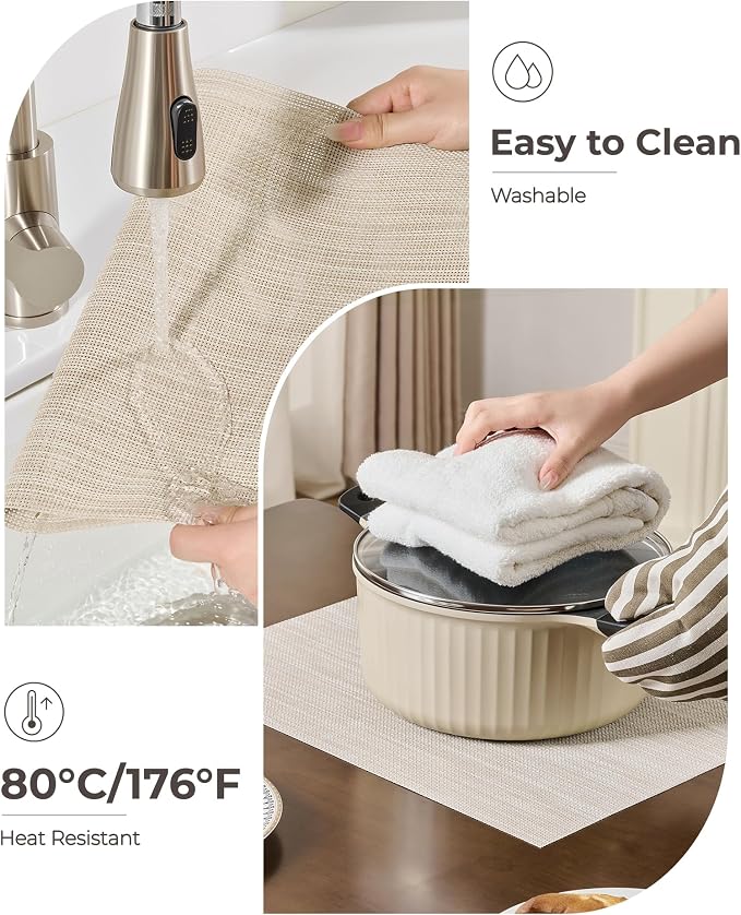 Leetaltree Beige White Placemats Set of 4 - Image 5