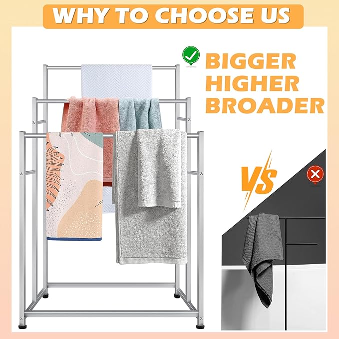 47.6 Inch Tall Free Standing Towel Racks 3 Tier Pool Towel Rack Outdoor - Image 5