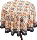 Vintage French Round Tablecloth, Linen Extra Long Tablecloth by bilingaier