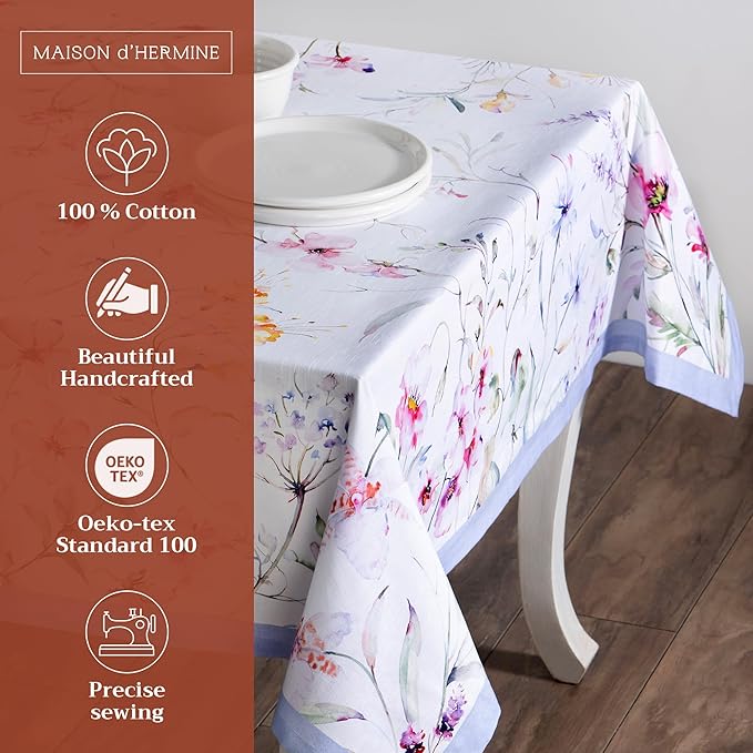 Maison d' Hermine Table Cloth Rectangle Table 100% Cotton 70 x 120 Inches - Image 2